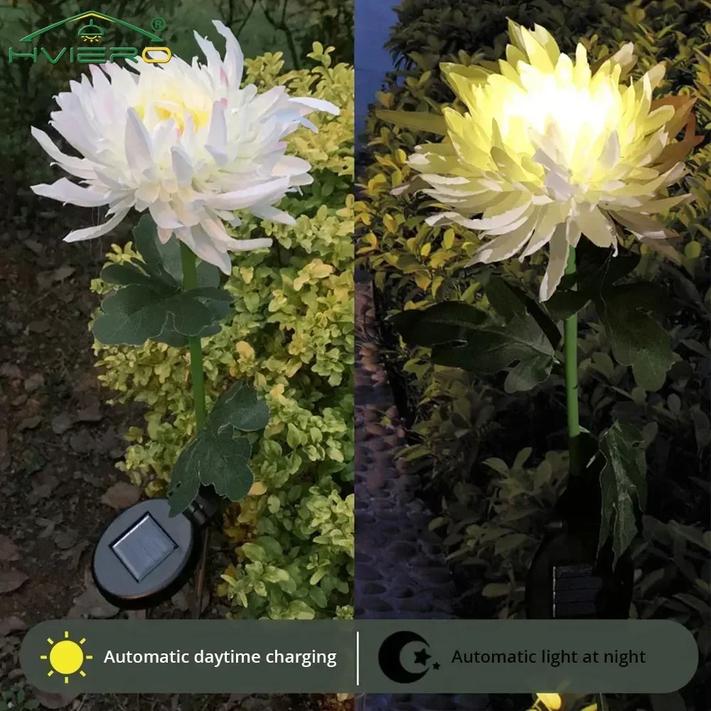 

Chrysanthemum LED Solar Garden Light Artificial Simulation Flower Outdoor Balcony Post Home Lawn Park Courtyard Decoration Lamp