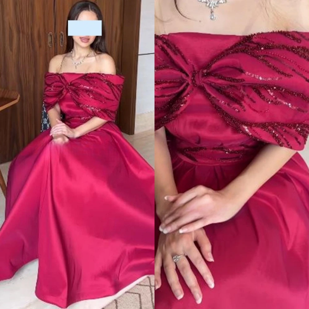 Vestidos de baile com ombro, império, linha A, lantejoulas, manga curta, até o chão, vestidos formais, vestido de celebridades, alta qualidade