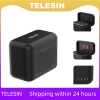 TELESIN Portable Battery Charger For Insta360 X3 X4 Battery 2 Slots TF Card Battery Storage Charger Box For Insta 360 X3 X4