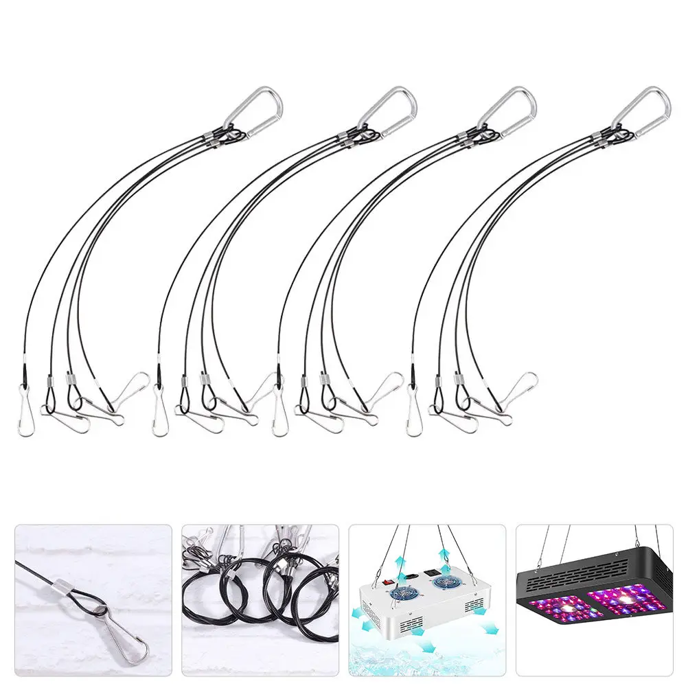 

4Pcs Plant Grow Light Rope Hanger Stainless Steel Aquarium Tank Lamp Holder Indoor Outdoor Hanging Basket Plant Lamp Holder