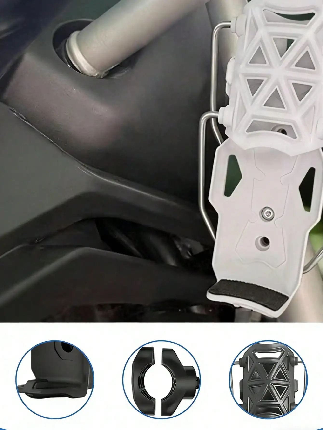 حامل أكواب عالمي للدراجات النارية - قفل ذاتي قابل للتعديل، 360 درجة °   دوران، يناسب الدراجات النارية/الدراجات الإلكترونية/الدراجات البخارية