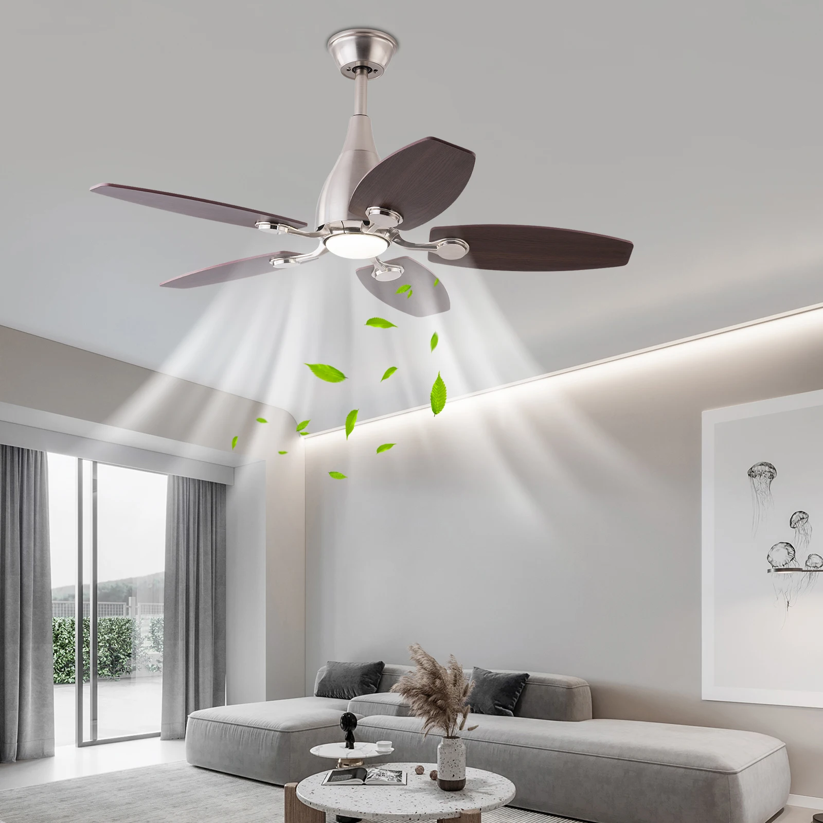 3-Color Adjustable Ceiling Fan Light Kit with LED And Remote Control for Home Lighting
