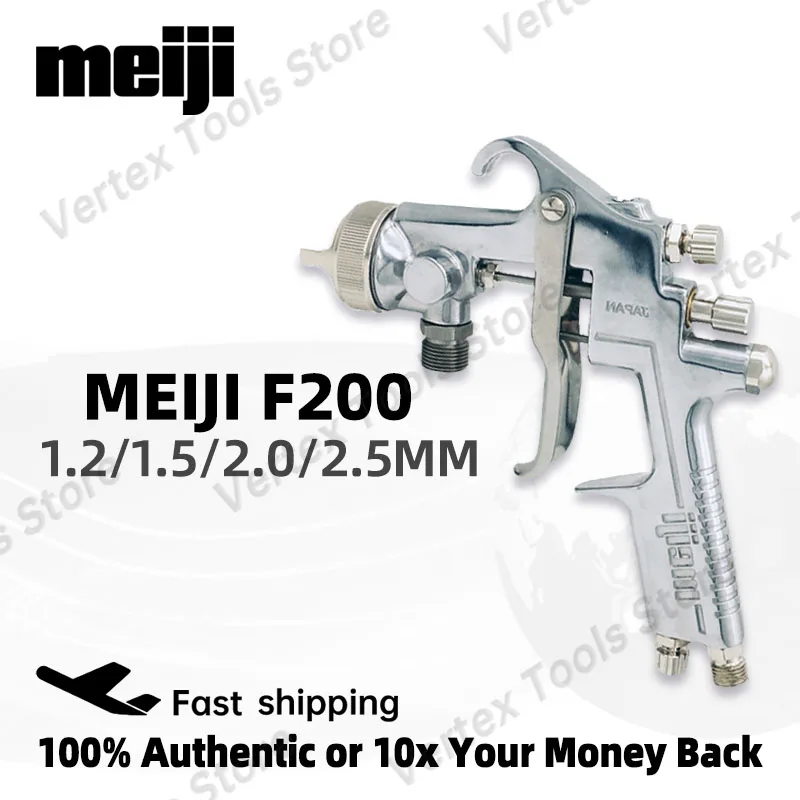 Meiji F200 Pressure Paint Gun Pneumatic Atomizer Industrial Spraying Equipment for Furniture Helmet Car Electric Bike Coating
