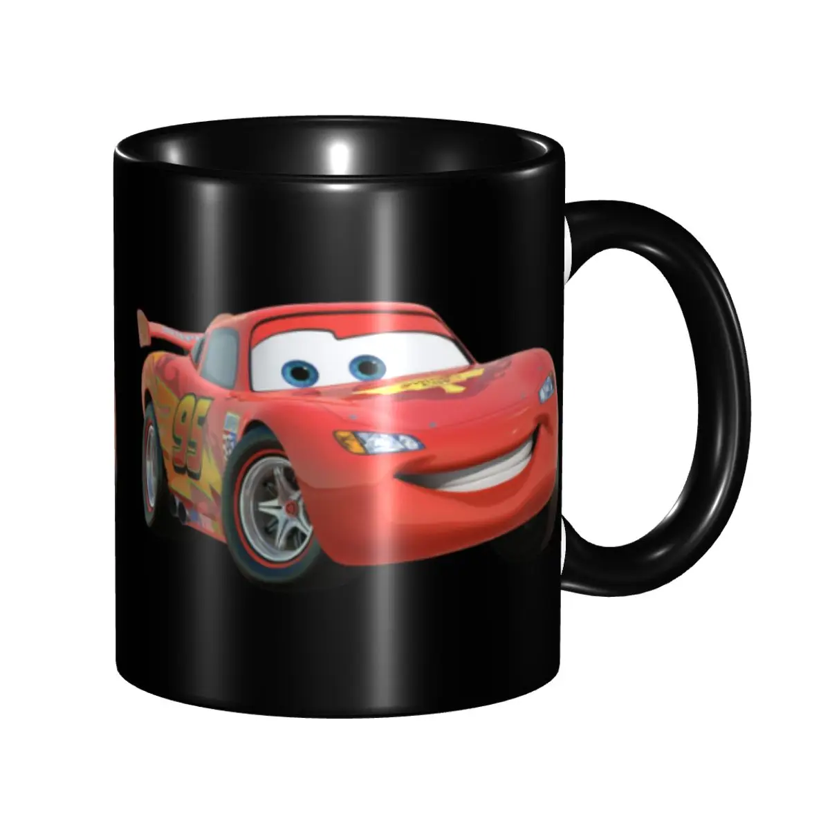

Кружка с изображением мультяшного персонажа Молнии Маккуина, красная, керамическая, с возможностью персонализации, креативный подарок