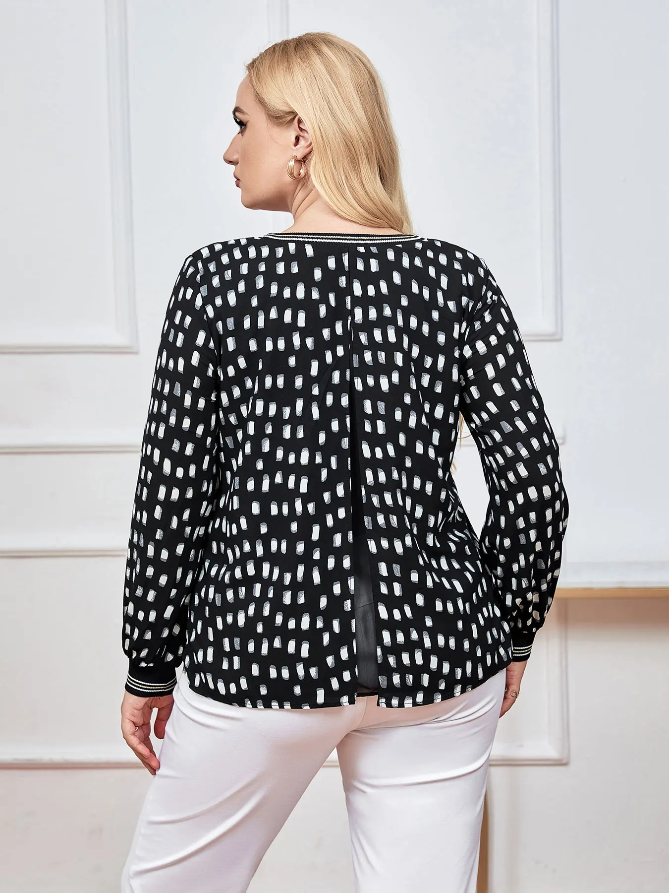 Moda damska Plus Size góra wiosna elegancki Top odpowiednia dla okrągłych damskich bawełnianych Top na co dzień