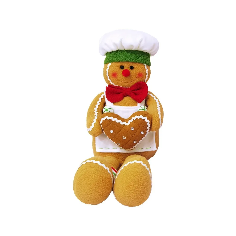 Muñeco de hombre de jengibre, galleta, ventana de hombre, vestidor de Navidad, felpa decorativa de Navidad, adorno de felpa de pierna larga para el hogar