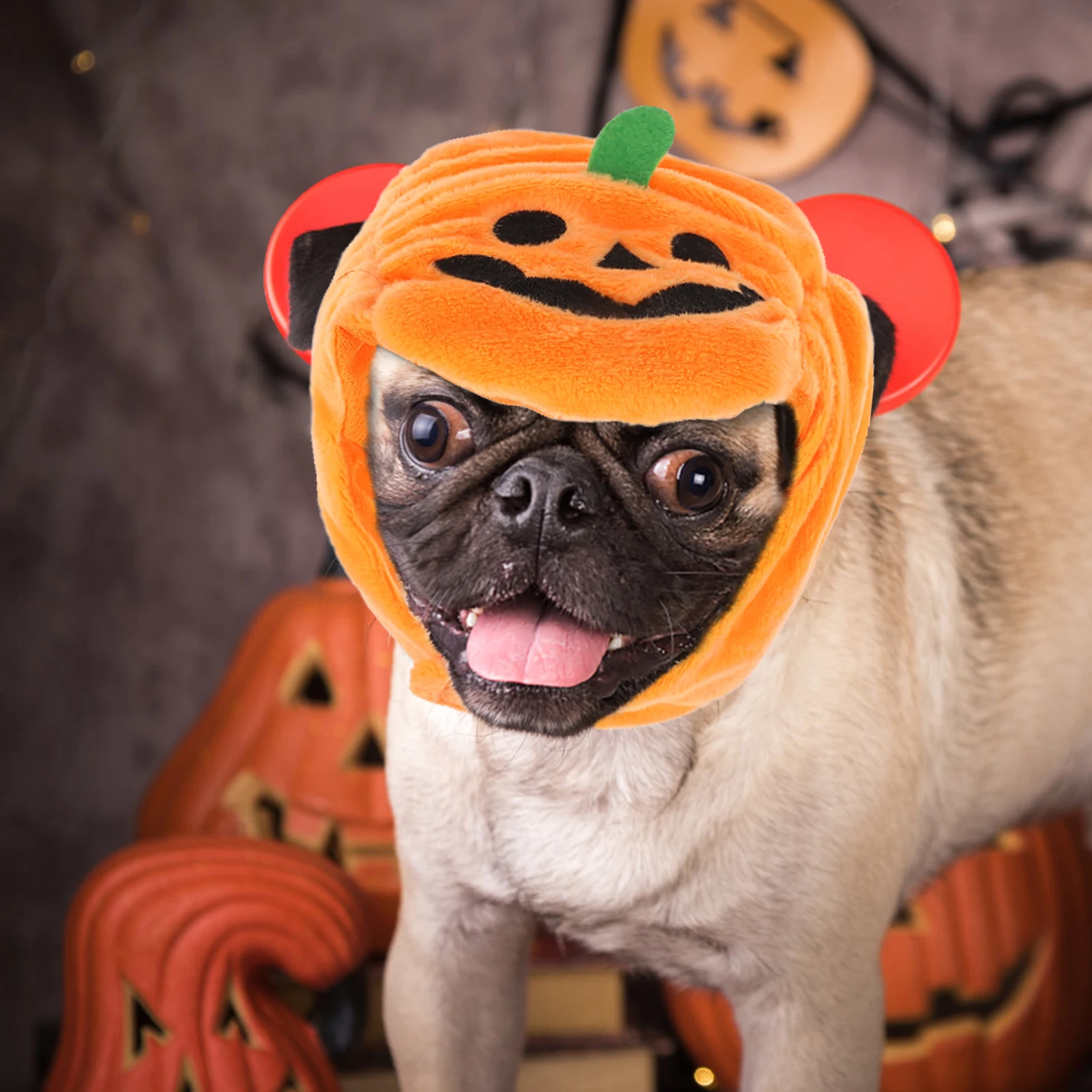 

Pumpkin Shaped Hat Pet Dog Cat Head Decoration Costume Halloween Party Photo Prop ange Headdress Lightweight Comfortable