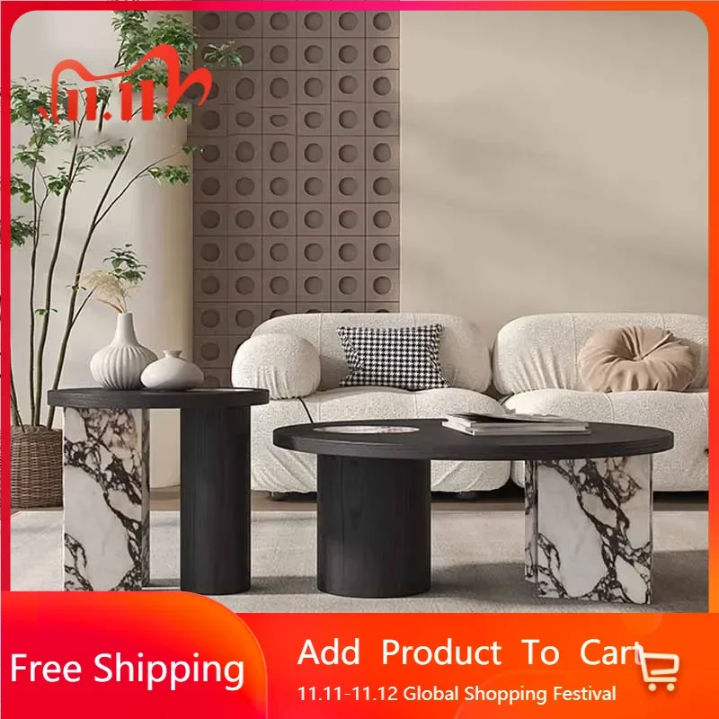 

Regale Living Room Coffee Table Luxury Black Round Design Center Coffee Table Modern Floor Nordic Couchtisch Salon Furniture