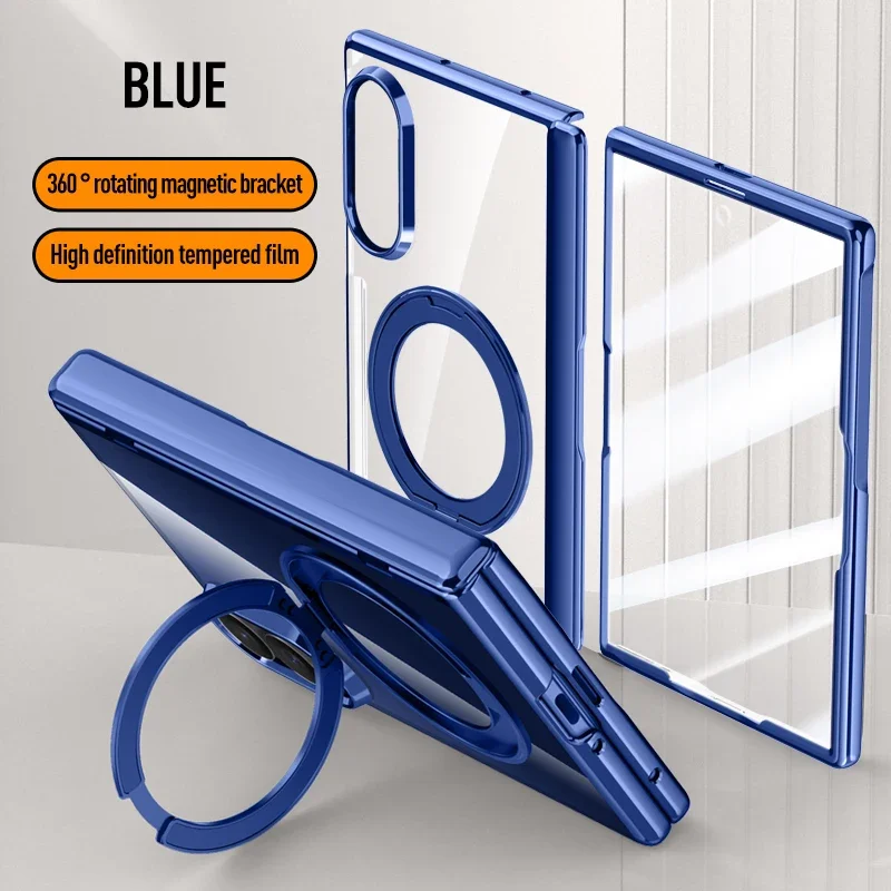 For Samsung Galaxy Z Fold 8 Case Luxury Plating Magsafe Ring Stand Magnetic Protective Back Cover For Z Fold 8 Ultra Phone Shell