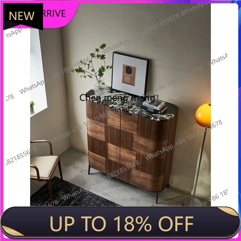 

C88 Italian walnut dining side cabinet Nordic living room light luxury solid wood wine cabinet Storage storage cabinet