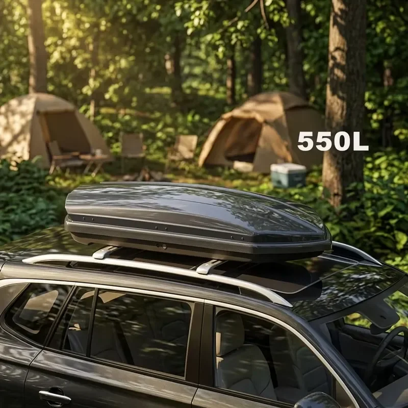 Universal 550L ABS Car Roof Box Waterproof Hard Shell Storage Trunk for SUV with Pneumatic Lock System Durable Top Cargo
