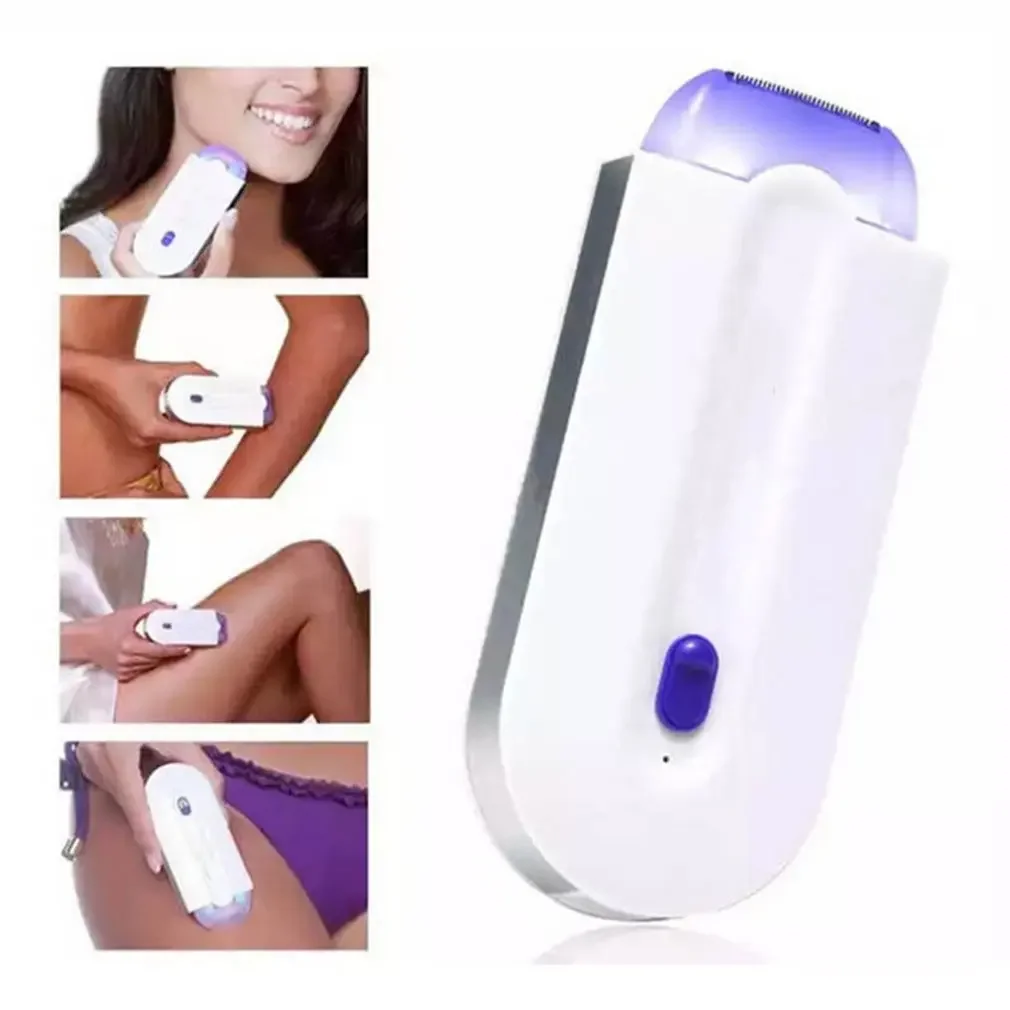Induction Touch Electric Epilator With Blue Light Painless Hair Removal Tool Women Body Face Leg Bikini Shaver Trimmer Non laser
