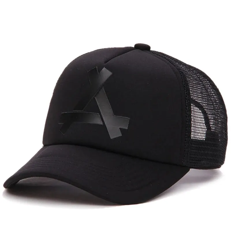 Unisex A- Letter Printing Baseball Net Caps Hip Hop Cap Spring and Summer Outdoor Adjustable Casual Hats Sunscreen Hat