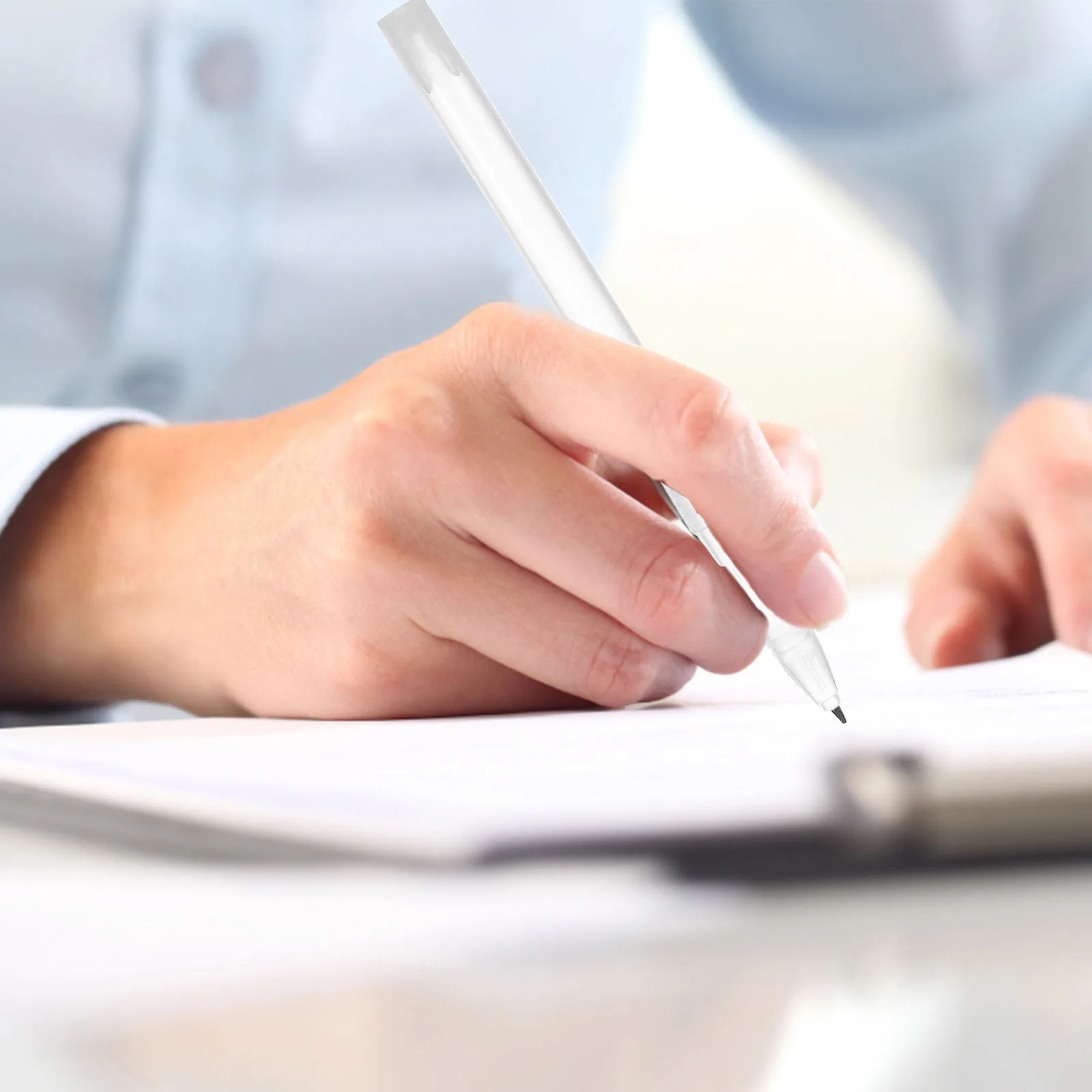 

50pcs Empty Shells: Transparent Plastic Pen Holder Refillable Ballpoint Pen Accessories Smooth Writing School Office Stationery