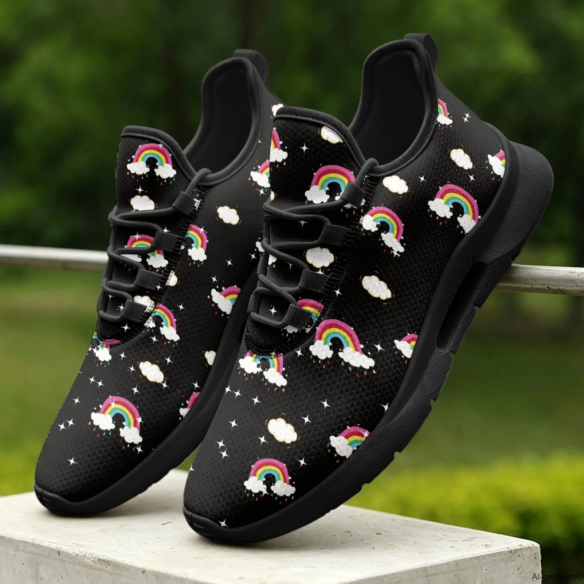 XIXIRIMIDO Nursing Sneakers for Woman Lace-up Casual Shoes Cheap Nursing Shoes for Women Nice Non-slip Nurse Sneakers Rainbow