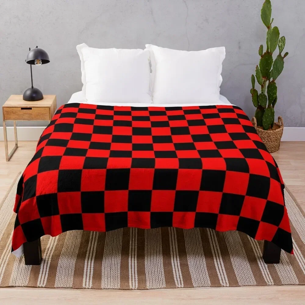 

Black and red checkered Throw Blanket No Pilling Soft Warm Blanket for Bed