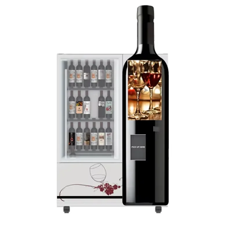 Age Recognition Multilingual Beer Alcohol Wine Vending Machine for Champagne Bottles
