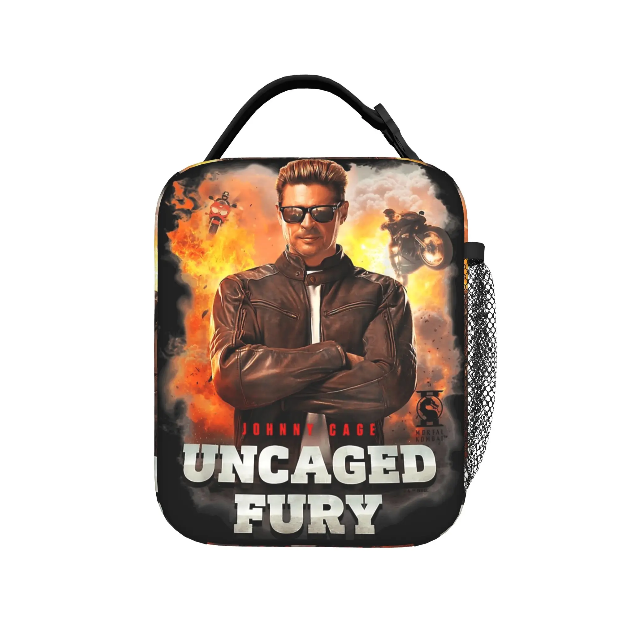 Mortal Kombat 2 Johnny Cage Uncaged Fury Bolsa térmica isolada à prova de vazamento, bolsa térmica para almoço, trabalho, piquenique, armazenamento de alimentos