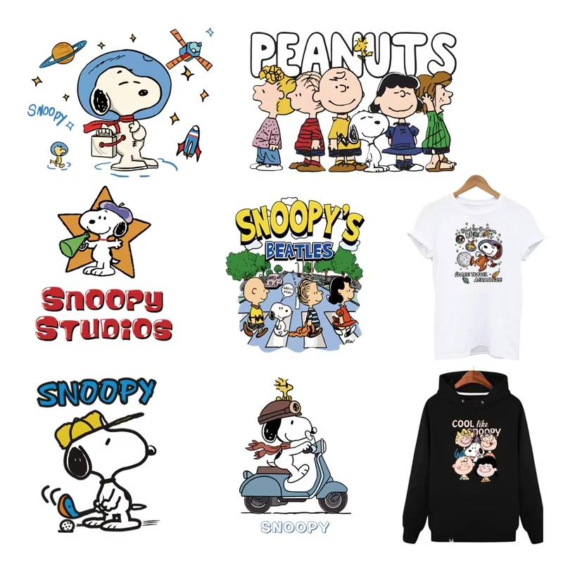 2 قطع الكرتون شعبية سنوبي لطيف بقع مخصصة DIY زين للأطفال الملابس أعلى الديكور نقل الحرارة الطباعة ملصقات #1