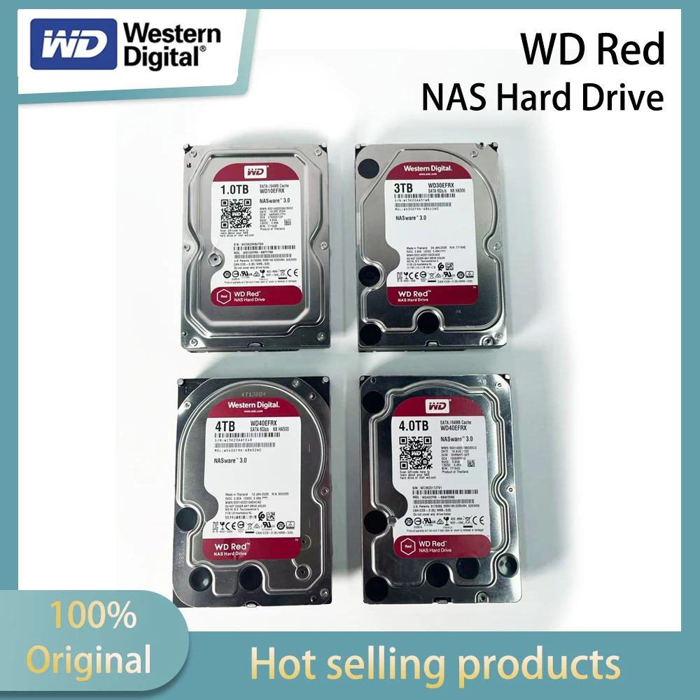 Western Digital 1TB 2TB 3TB 4TB WD Red NAS Mechanical Hard Drive 5400 RPM 64MB SATA 3.5-inch NAS Dedicated Hard Drive WD40EFRX