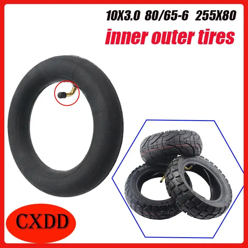 

255x80 Tire Inner and Outer Tyre for Electric Scooter Zero 10x Dualtron KuGoo M4 Upgrade 10 Inch 10x3.0 80/65-6 Off Road Tire
