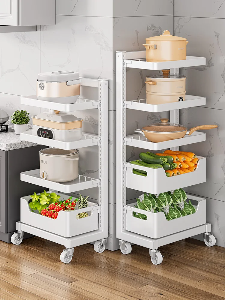 

Kitchen Multifunctional Shelf Multi-layer Floor Pot Rack Household Adjustable Pot Vegetable Basket Pot Storage Rack
