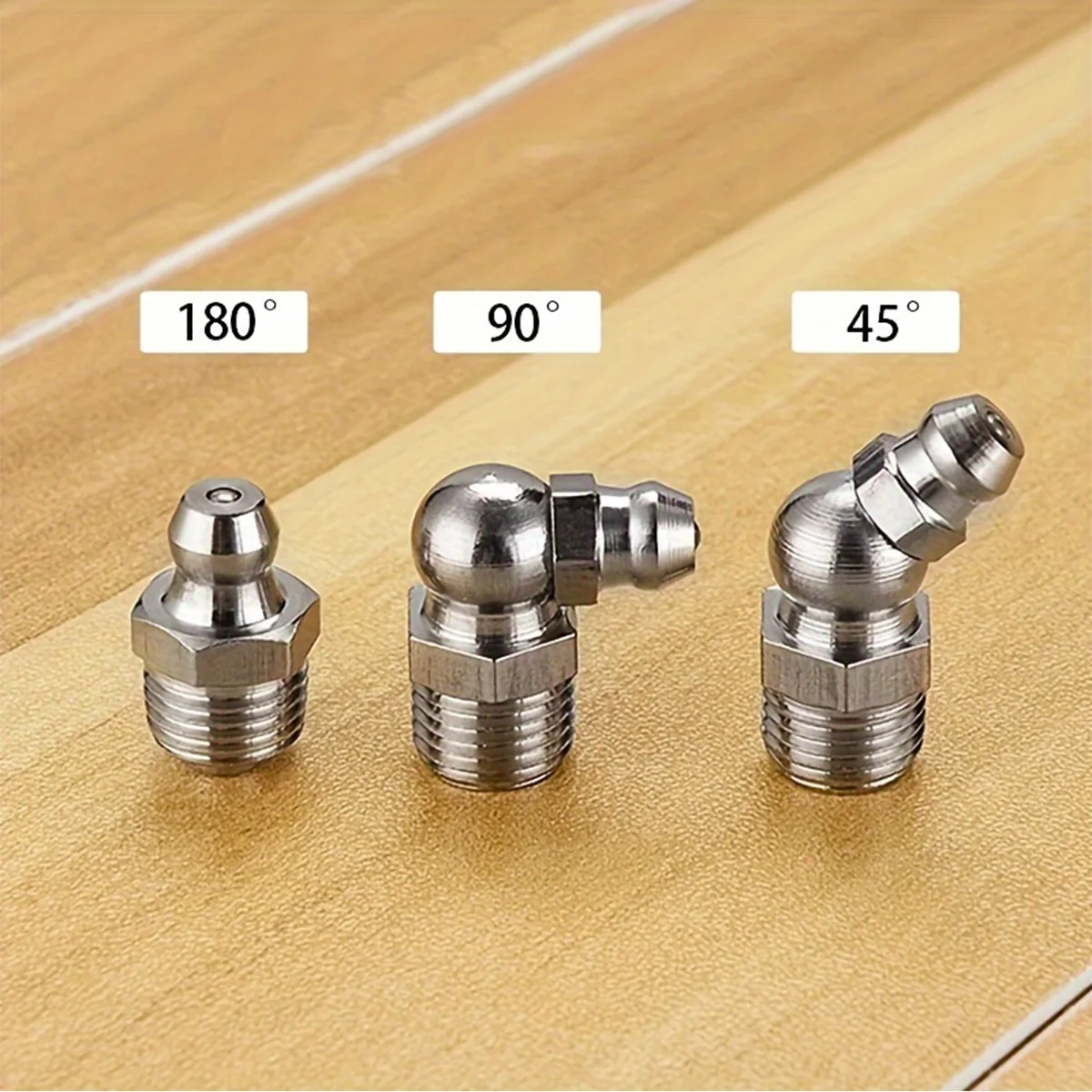 طقم حلمات شحم مجلفن مكون من 60 قطعة - حلمة شحم M6/M8/M10 45 ° /90 ° /180 °   للآلات الصناعية للسيارات والتصنيع