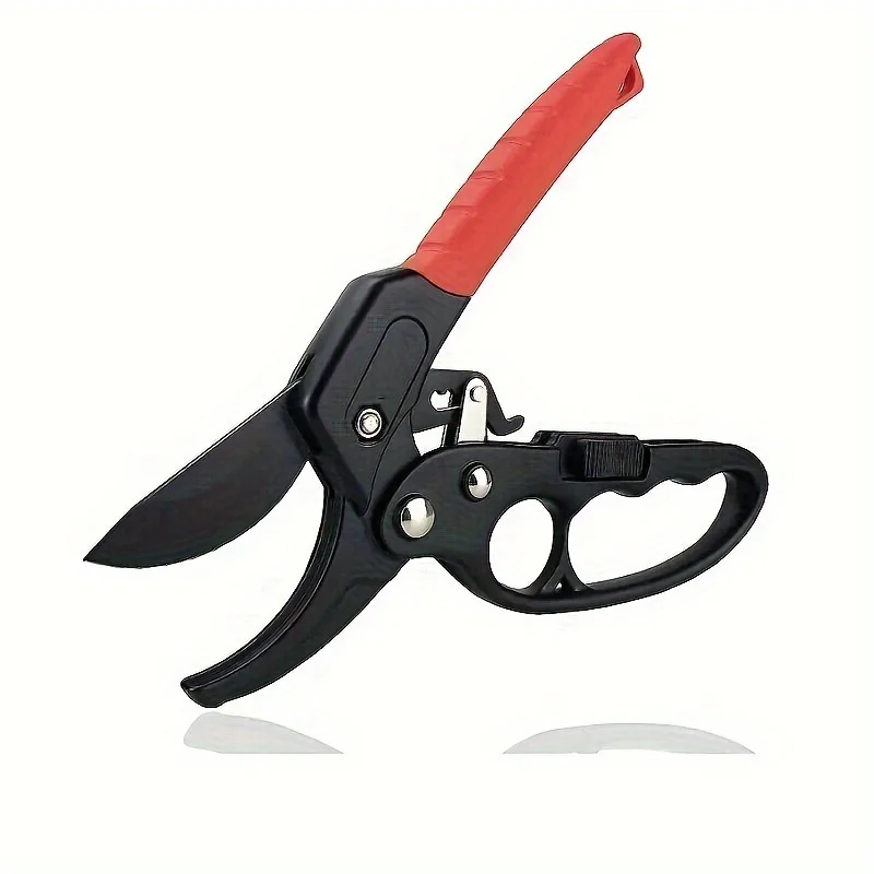 1pc professional ratchet anvil branch shears, segmented pulley pruning cutter, labor-saving manual branch scissors for garden and fruit tree trimming, with ratchet mechanism and anvil groove design, reinforced handle structure, gardening shears - view 2