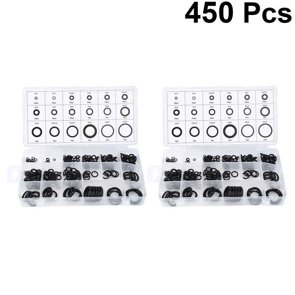 Rubber Gasket O Rings Kit Black Assorted Sizes Organized Case for Automotive Boat Rv Wire Repair Rubber Grommet Kit
