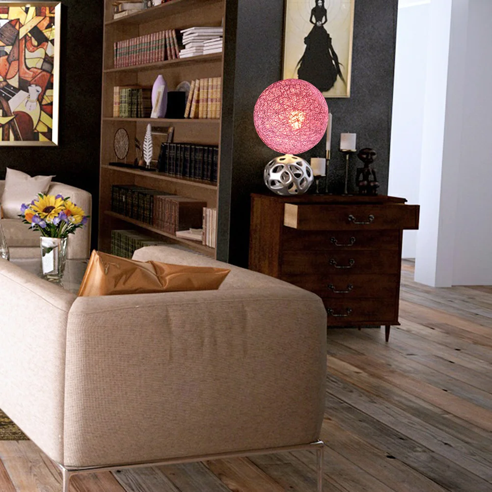 

Rattan Ball Lampshade Unique Handwoven Boho Lamp Shades Ceiling Light Cover Small Paper Vintage Table Lamp Cover Lighting