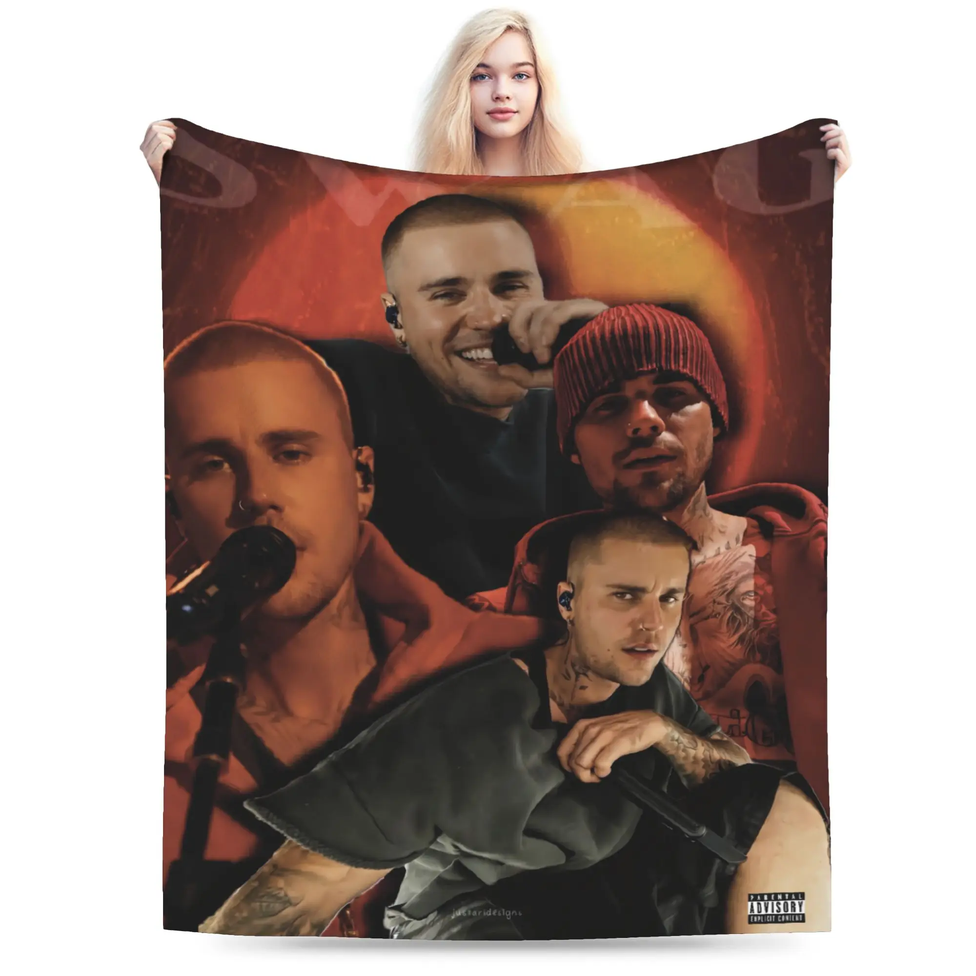Popular Singer JBiebs  Plush Blanket Children  Flannel Throw Blanket For Couch Chair Super Soft Custom Quality Bedspread Gift