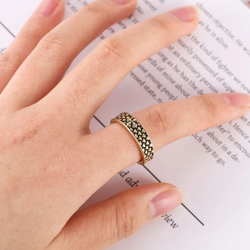 Ethnic Style Thai Silver Retro Taotie Ring Domineering Personality Versatile Beast Unique Men and Women Open Ring