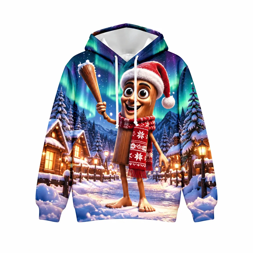 Trung Trung Sahur Christmas Hoodie For Men 3D Printed Pullover Hoodie Neon City Desert Forest And Space Scenes Hooded Sweatshirt