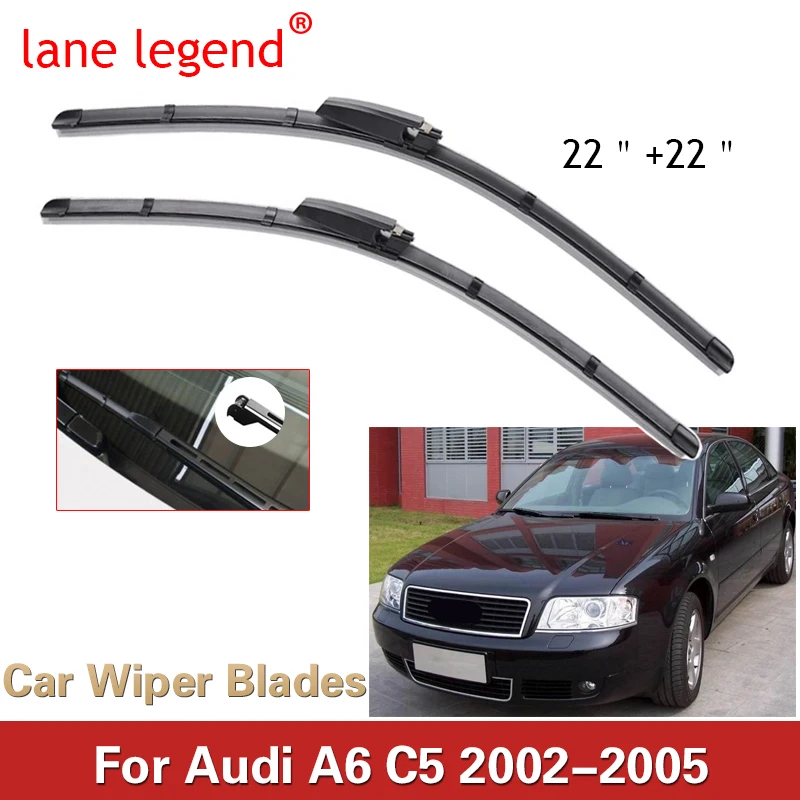 

Car Wiper Blade For Audi A6 (C5) 22"+22" 2002-2005 Auto Windscreen Windshield Wipers Blades Window Wash Fit Slider Arm