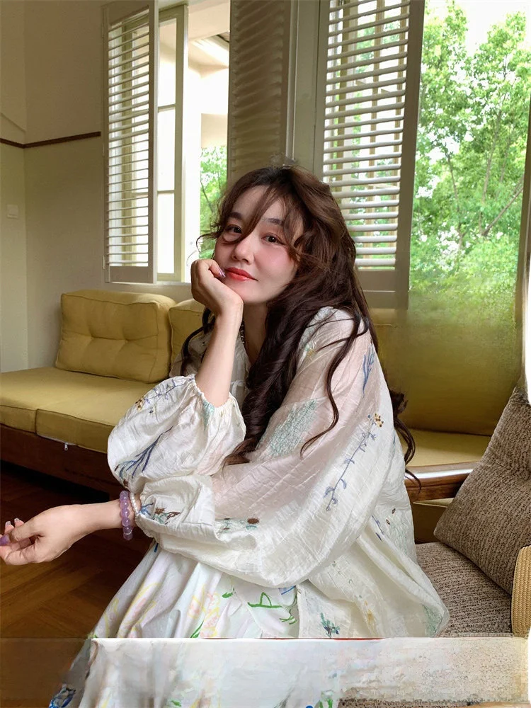 

Легкий солнцезащитный комплект TheWangs: кардиган и юбка, женский, весна-лето, уникальный, красивый, дышащий, во французском стиле