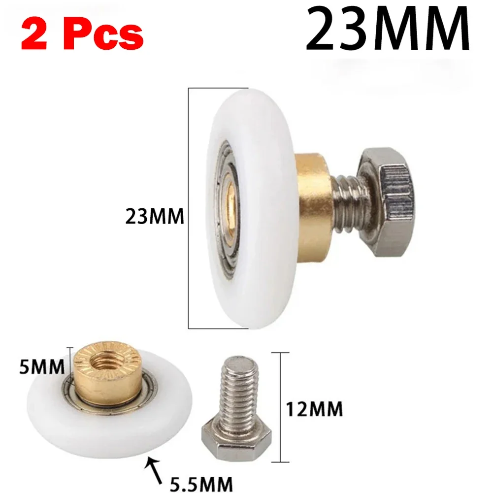 2pcs Shower Door Rollers Pulley Bathroom Sliding Glass Door Wheels Sliding Door Wheels Rollers Bathroom Accessories 20mm-27mm