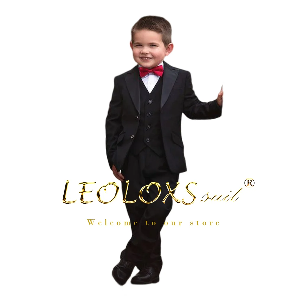 

Kids Boys Tuxedo 3 Piece Set - Jacket, Pants and Vest - Formal Event Wedding Celebration Suit Set for Boys 2-16 Years Old