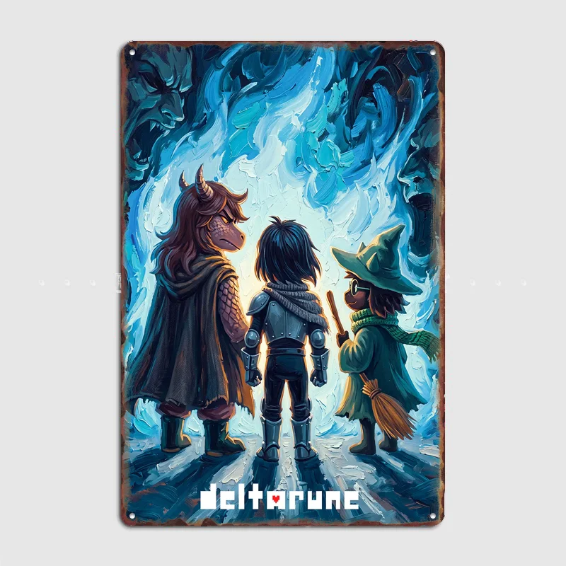 Deltarune Trio Facing the Abyss Poster Metal Sign Posters Bedroom Custom Wall Decorations Room Decoration Interior Home Decor