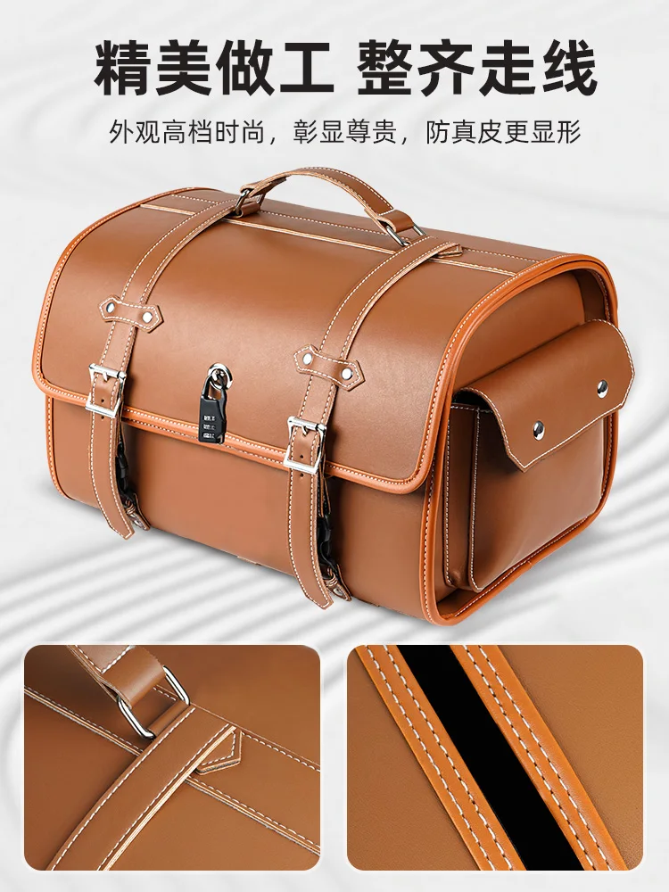 Motorcycle trunk bag retro rear seat