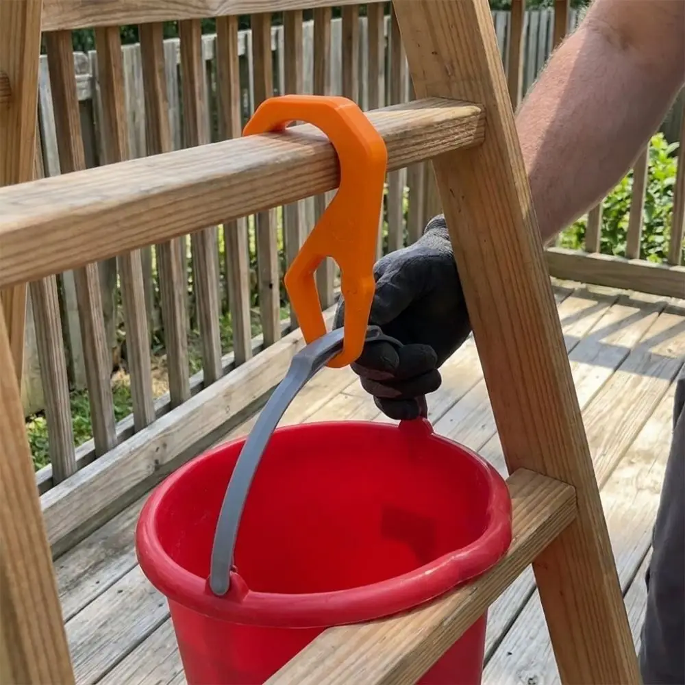 Heavy Duty Ladder Paint Bucket Hook 3D Printed Wall Mount Painting Secure Clip Tool Tool Storage Hands Free