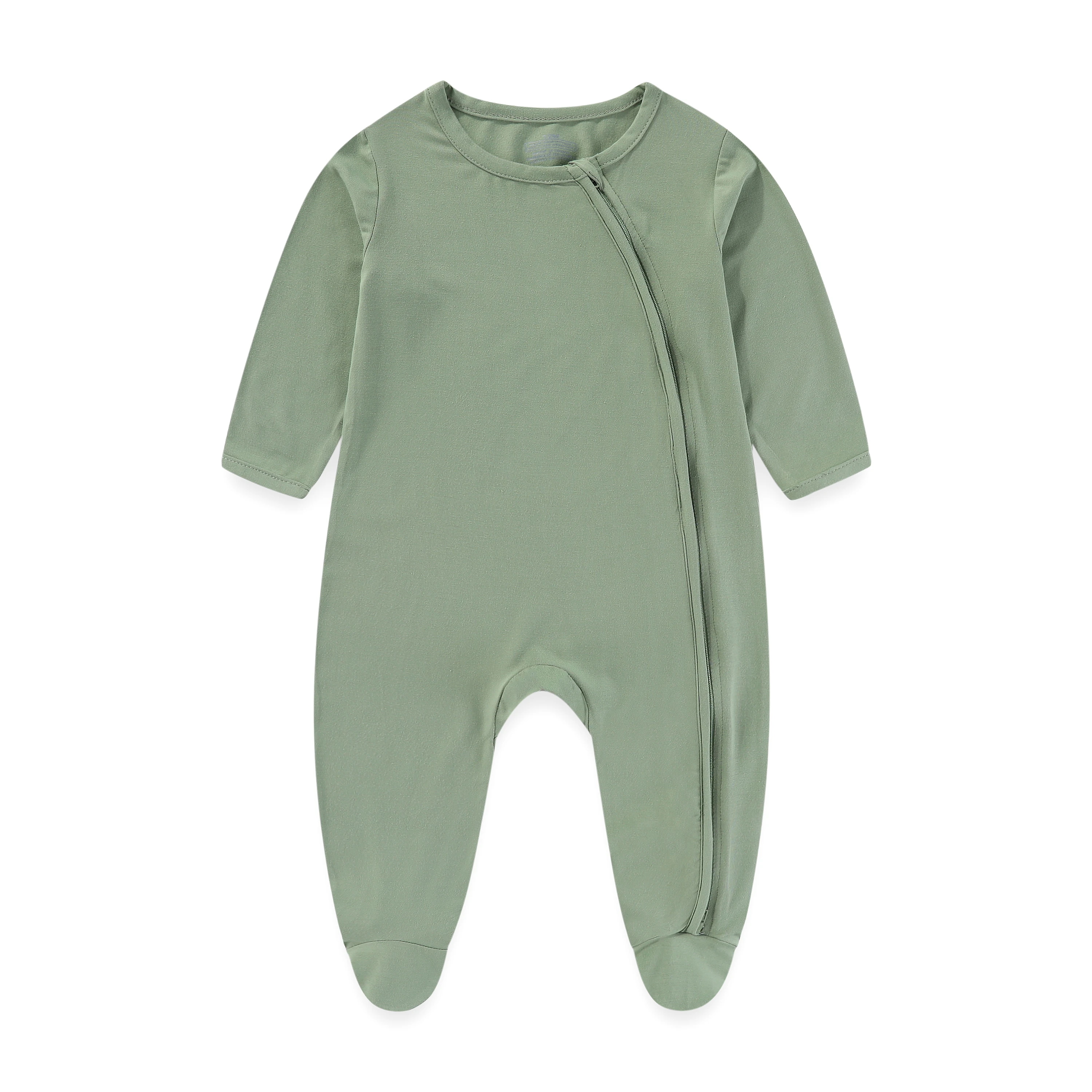 Four Seasons Unisex Baby Jumpsuit Solid Color Newborn Boy Girl Zipper Romper Soft Infant Clothes