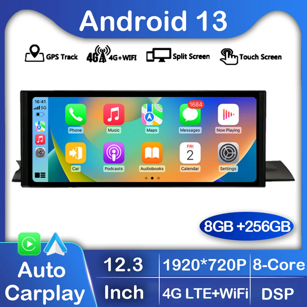 

12.3" Android 13 Car Radio For Audi A4L A4 B9 A5 2016-2020 Multimedia Player Stereo WIFI+4G Autoradio Wireless Carplay Auto QLED