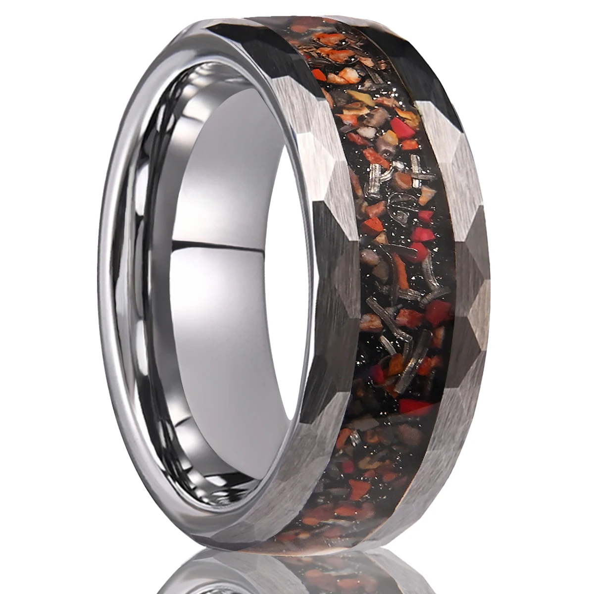 8mm tungsten carbide engagement ring for men anillos punk anillo hombre pareja bague homme  Dinosaur bones couple wedding rings