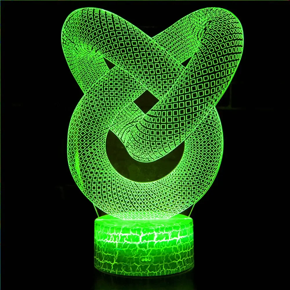 LED Light Abstract Circle Spiral Bulbing  Hologram Illusions 7 Colors Change Decor Lamp Best 3D Night Light Gift For Home Deco