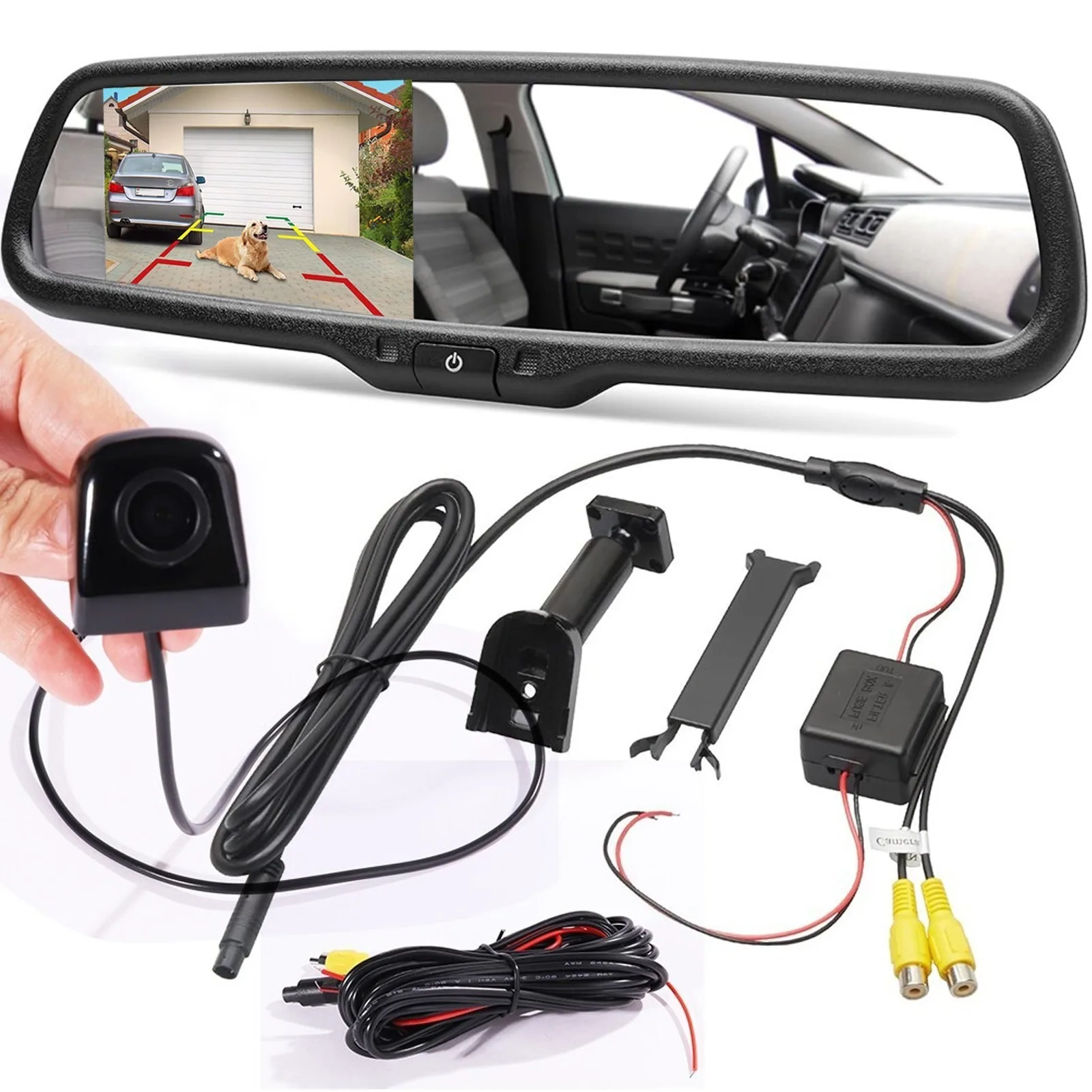 

Lastbus Car Rear View 4.3" LCD TFT Mirror Monitor with Backup Camera Parking Reverse Kit