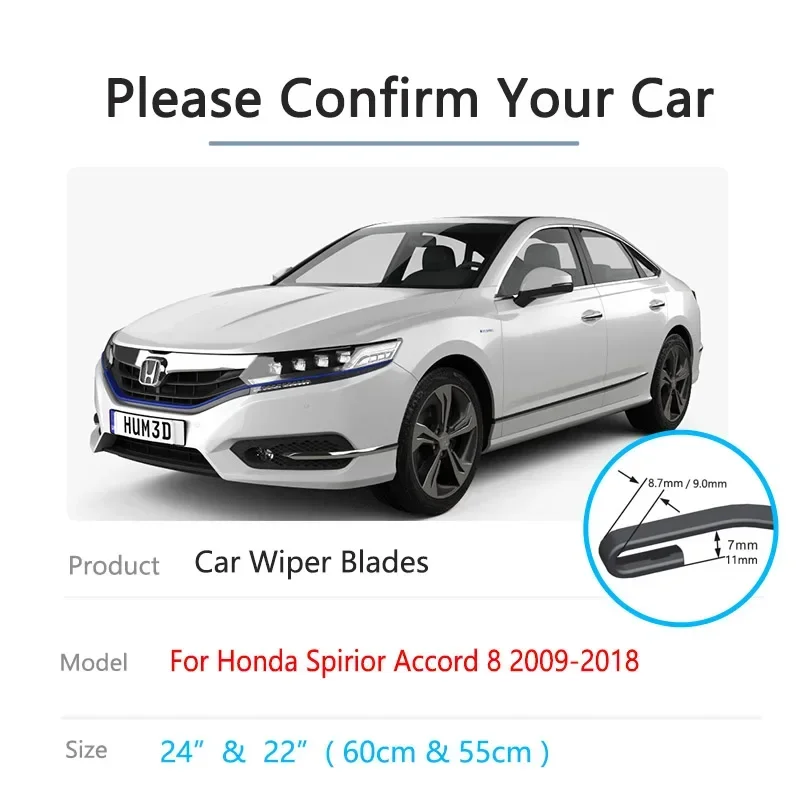 For Honda Spirior Accord 8 Acura TSX MK1 2009~2018 European Version Wipers Blades Front Window Windshield Accessories Cleaners