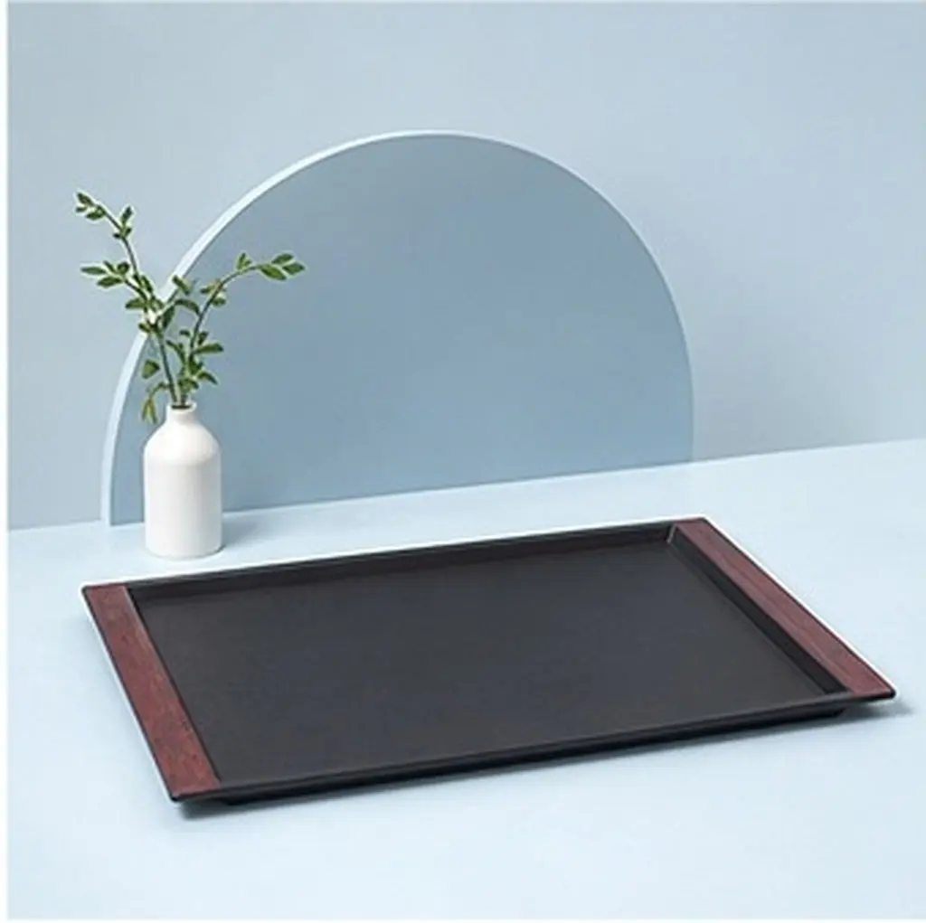Japanese Style Serving Tray Polypropylene Multi-Function Dessert Tray for Kitchen Bathroom Vanity Nightstand Anti-Spill Edge