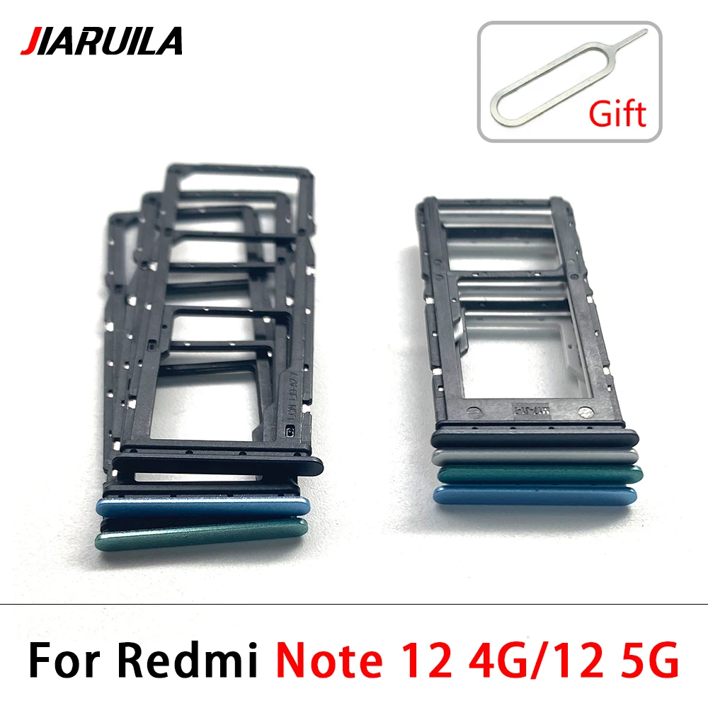 NEW Dual Card SIM Card chip slot drawer SD Card Tray Holder Adapter + Pin For Xiaomi Redmi Note 12 4G / Note 12 5G 12S