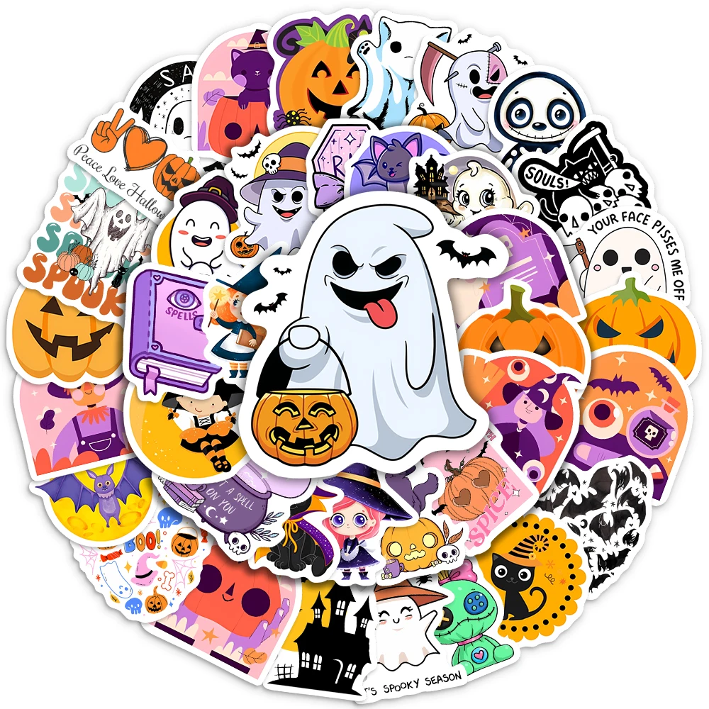 

Happy Halloween Stickers Festival Party Gift Decals DIY Cool Pumpkin for Laptop Luggage Motorcycle Phone Waterproof Child Toys