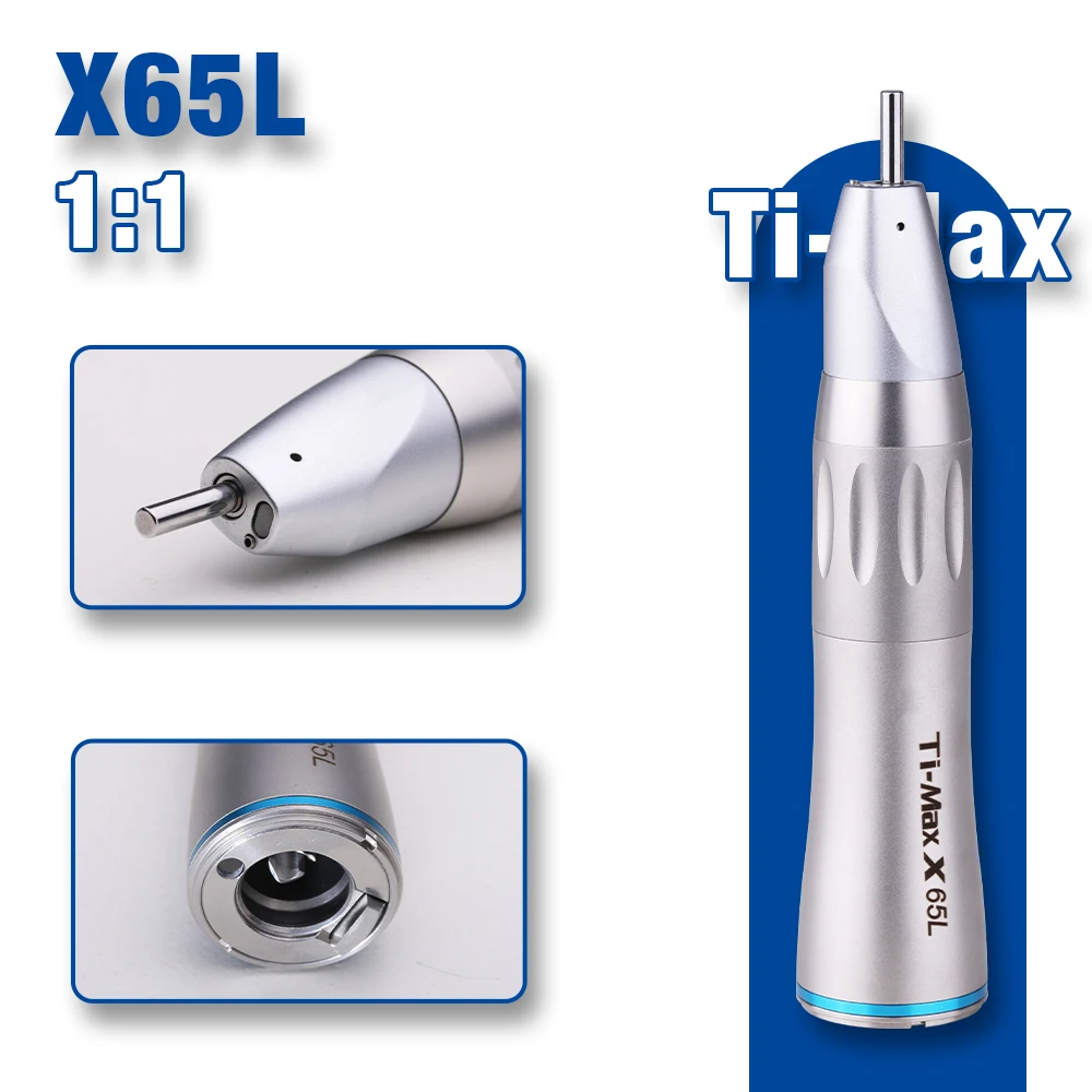 Dental 1:1 Straight Handpiece LED Inner Water With Optical Fiber X65L Straight Nose Cone For Dental Implant Surgery Dentist Tool